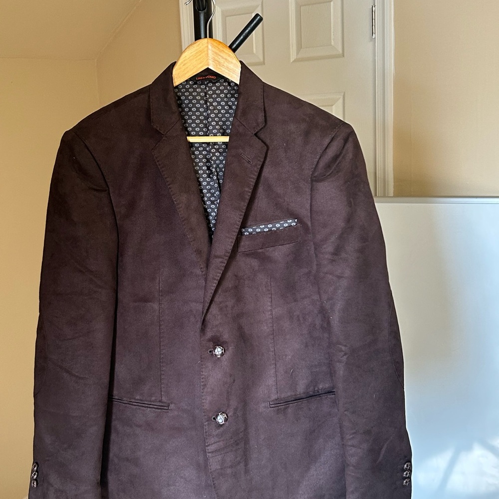 Men's Brown Faux Suede Blazer